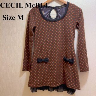 セシルマクビー(CECIL McBEE)の美品★CECIL McBEE★ブラウン地オレンジドットキュートチュニック★M(チュニック)