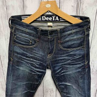 美品!DeeTA W27 ダメージ加工ヒゲ ハチノス セルビッチデニム!日本製