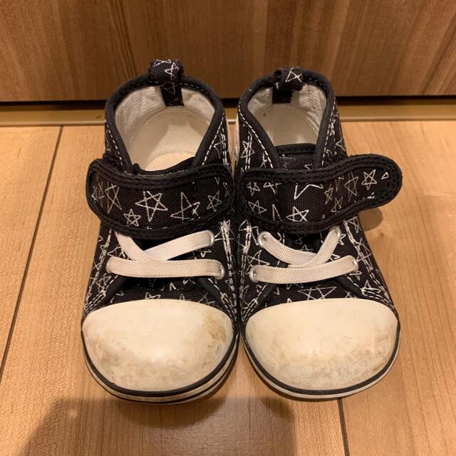 CONVERSE(コンバース)のコンバース　オールスター　スニーカー　黒　星　14cm キッズ/ベビー/マタニティのベビー靴/シューズ(~14cm)(スニーカー)の商品写真