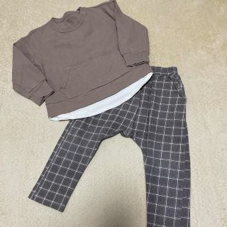 ジーユー(GU)の専用　ＧＵ　秋コーデセット　チェックパンツ　100(パンツ/スパッツ)