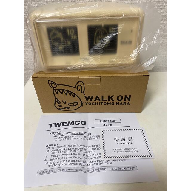 新品　奈良美智 パタパタクロック　WALK ON CLOCK 時計　ベージュ エンタメ/ホビーの美術品/アンティーク(その他)の商品写真