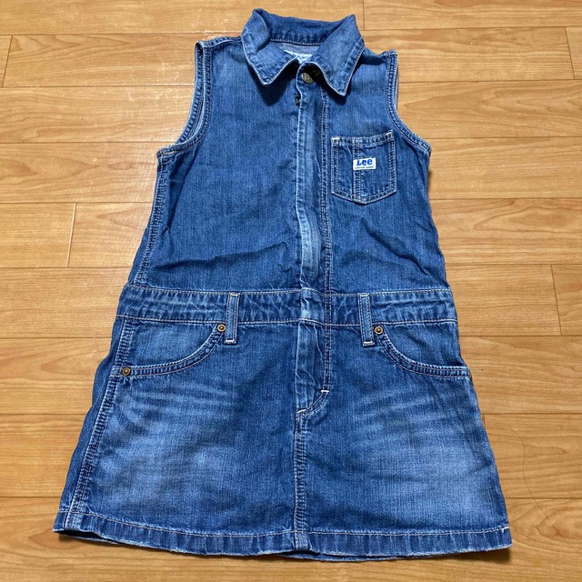 Lee(リー)のLee刺繍入りデニムのジャンバースカー 120cm キッズ/ベビー/マタニティのキッズ服女の子用(90cm~)(ワンピース)の商品写真