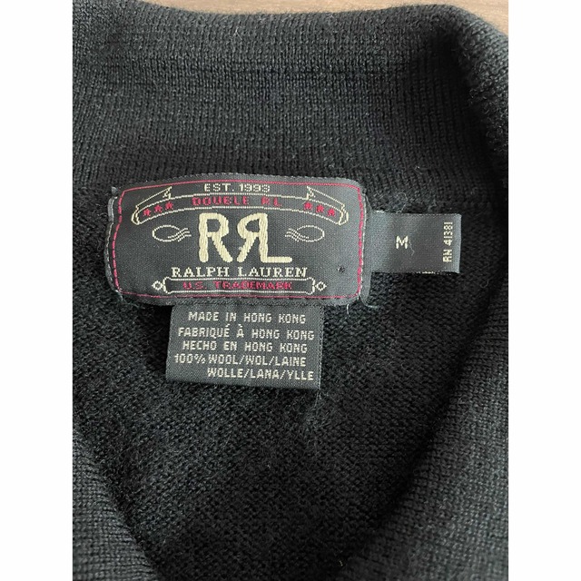 Double RL ダブルアールエル カーディガン ニットポロ ワンポケット - 3