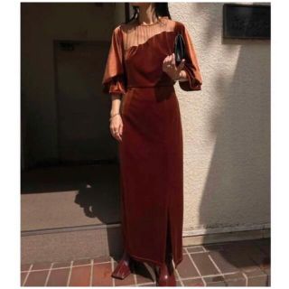 アメリヴィンテージ(Ameri VINTAGE)の2WAY CURVE VELOURS DRESS(ロングドレス)