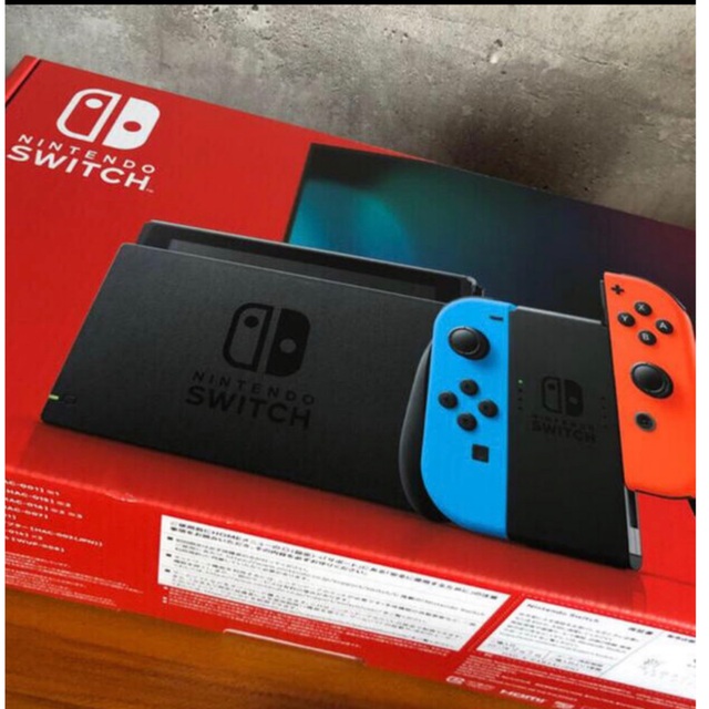 Nintendo Switch(ニンテンドースイッチ)の「Nintendo Switch JOY-CON(L) ネオンブルー/(R) ネ エンタメ/ホビーのゲームソフト/ゲーム機本体(家庭用ゲーム機本体)の商品写真