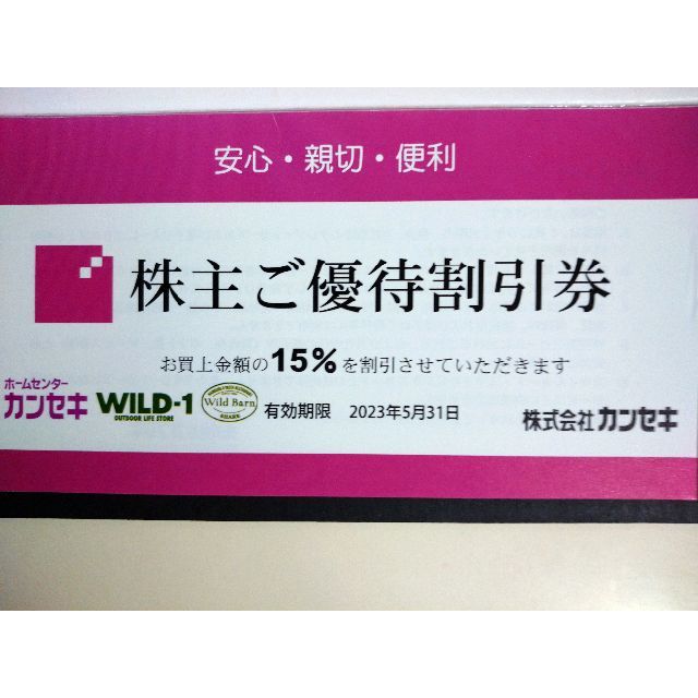 カンセキ 株主優待 10枚 2023年5月31日まで