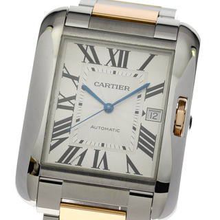 カルティエ(Cartier)の☆良品★箱・保証書付き【CARTIER】カルティエ タンクアングレースXL デイト W5310006 自動巻き メンズ_713338(腕時計(アナログ))