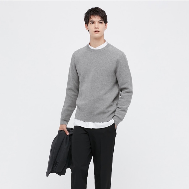 UNIQLO ウォッシャブルストレッチミラノリブクルーネック