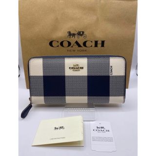 コーチ(COACH)のCOACH    長財布 ラウンドファスナー チェック(財布)