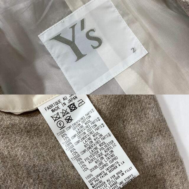 Y's(ワイズ)のY's 20AW パネル マルチパターン チェスターコート ベージュ2 レディースのジャケット/アウター(チェスターコート)の商品写真