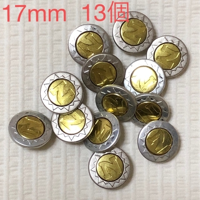 【 新品未使用】ボタン　金属(ゴールド色×シルバー色) ハンドメイドの素材/材料(各種パーツ)の商品写真