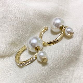 snidel / lilybrown /パール 星メタル フープピアス ゴールド(ピアス)