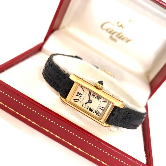Cartier - 【電池交換済】カルティエ タンクアロンジェ レディース腕時計 K18 YG