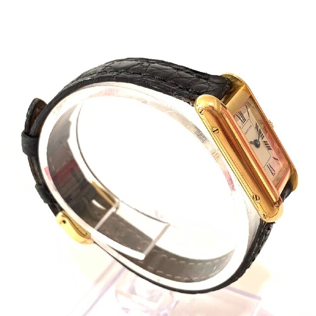 【電池交換済】カルティエ タンクアロンジェ レディース腕時計 K18 YG