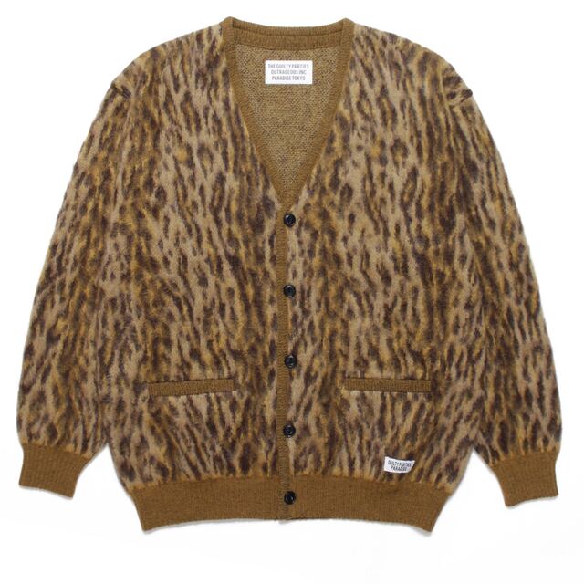 ベルギー製 ワコマリア カーディガン LEOPARD レオパードモヘア