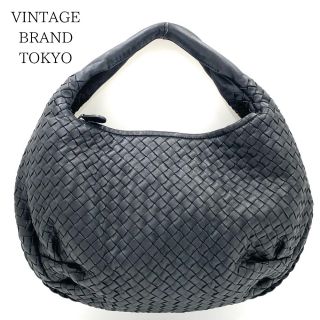 ボッテガヴェネタ(Bottega Veneta)のBOTTEGAVENETA ボッテガヴェネタ ハンドバッグ イントレチャート ワンハンドル 革 かばん 鞄 レザー    ブラック 黒 シルバー金具 メンズ【中古品】(ハンドバッグ)