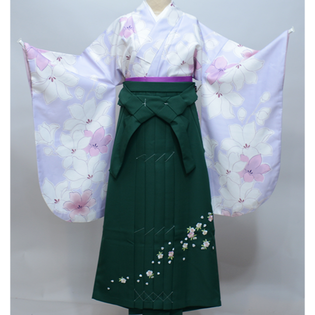 二尺袖 着物 袴 フルセット ボヌールセゾン 袴色変更可能 薄紫 NO38241