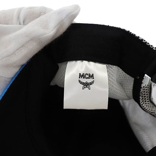 MCM(エムシーエム)のエムシーエム MCM ロゴ メッシュ キャップ 青 白 ▲●■ メンズの帽子(その他)の商品写真