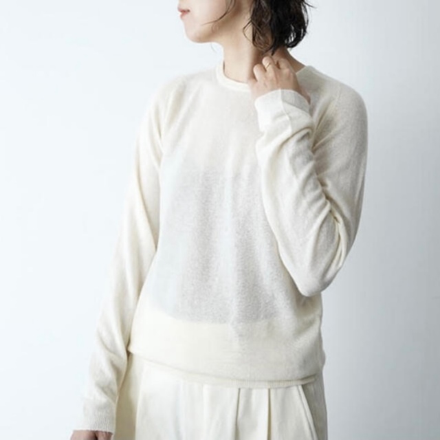 eleven 2nd cashmere no.2 クルーネックニット　ホワイト