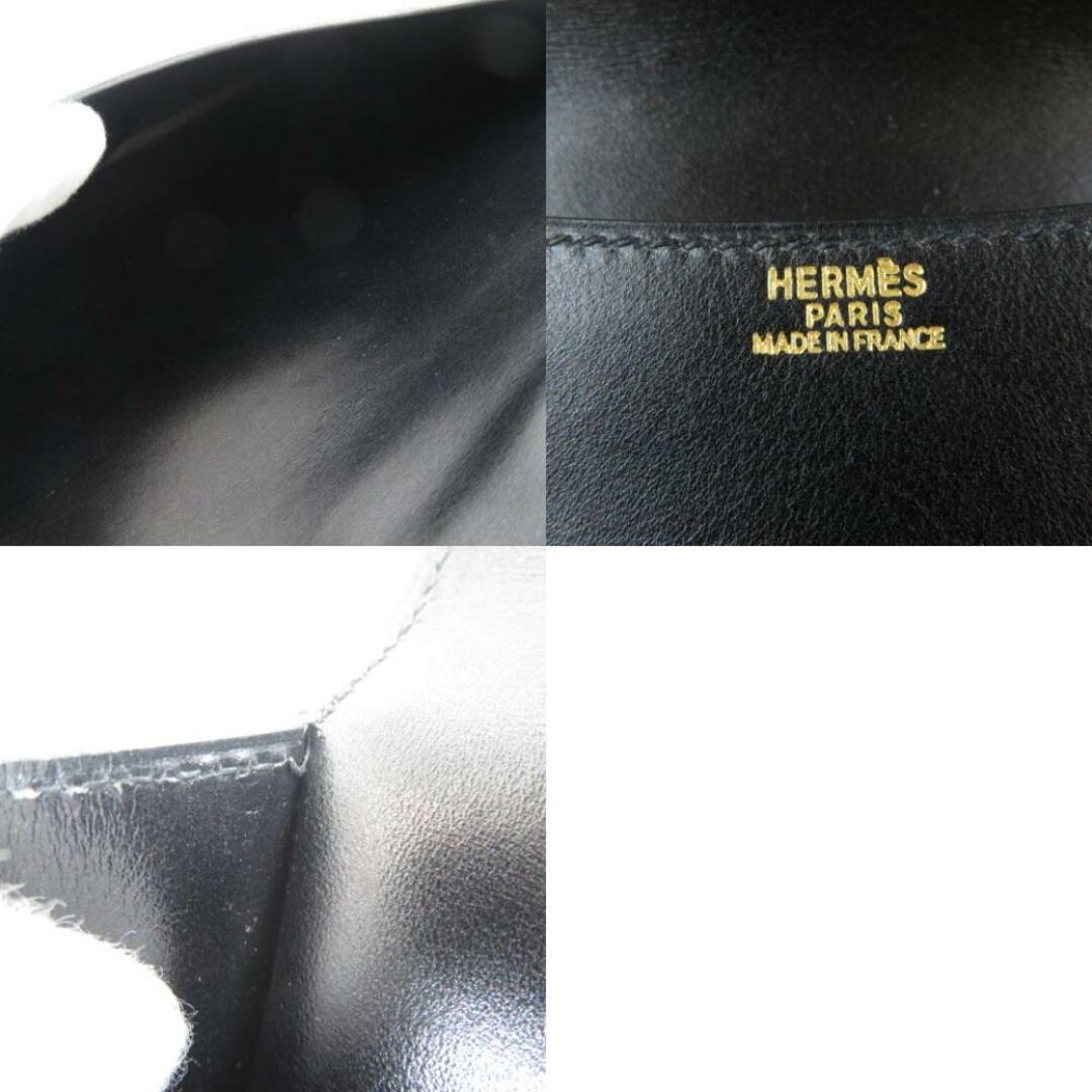 未使用品 HERMES エルメス セカンドバッグ　ヴィンテージ　月　ムーン　星　スター クラッチバッグ ボックスカーフ ブラック 不鮮明刻印