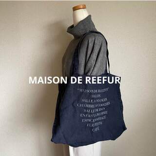 メゾンドリーファー(Maison de Reefur)のメゾンドリーファー リネン トート バッグ ネイビー 紺(トートバッグ)