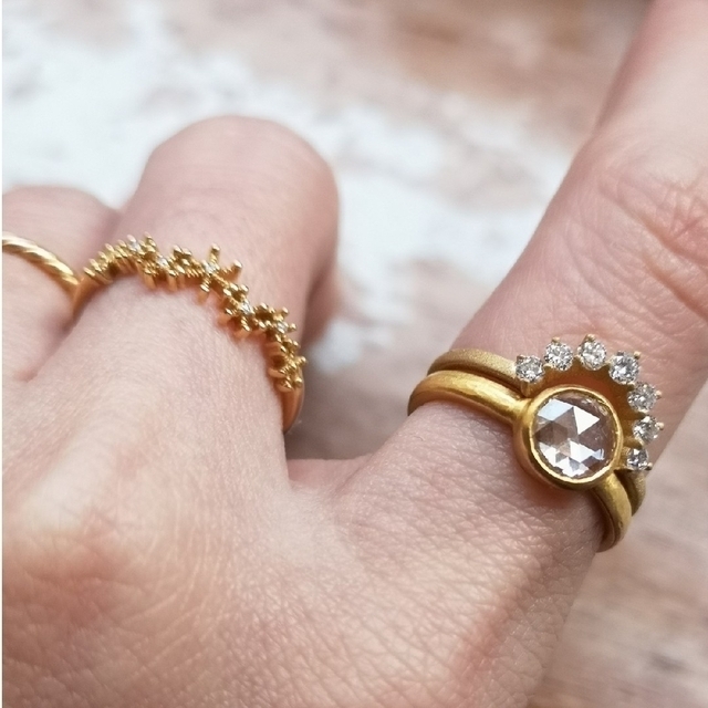 《専用です》K22 大粒⭐0.55ct ローズカットダイヤリング ９号 レディースのアクセサリー(リング(指輪))の商品写真