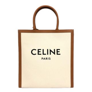 セリーヌ(celine)のセリーヌ バーティカルカバ キャンバス&カーフスキン トートバッグ 白 ☆AA★(トートバッグ)