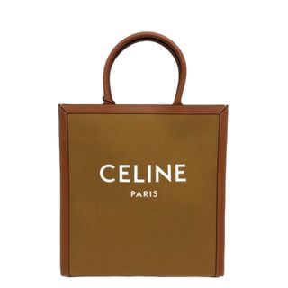 セリーヌ(celine)のセリーヌ バーティカルカバ キャンバス&カーフスキン トートバッグ 茶 ☆AA★(トートバッグ)