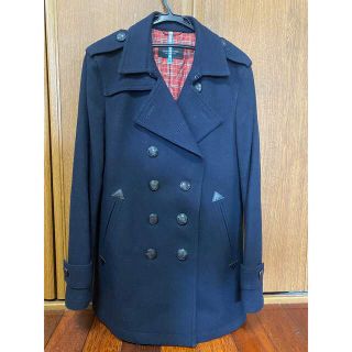 バーバリーブラックレーベル(BURBERRY BLACK LABEL)の週末値下げ　バーバリーブラックレーベル　ピーコート　ネイビー　Lサイズ(ピーコート)