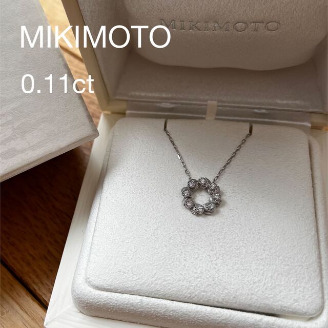 柔らかな質感の MIKIMOTO - 美品　現行品　MIKIMOTO   ミキモト　リーフネックレス　葉彫り ネックレス
