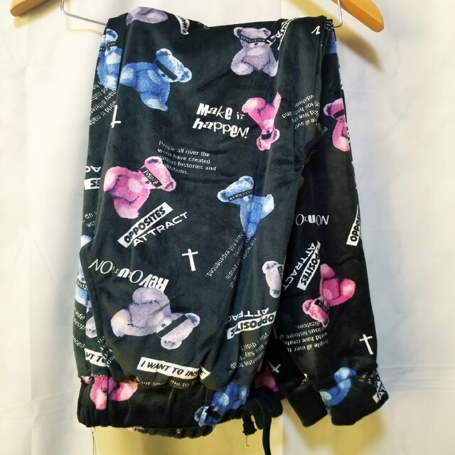 新品 くまさん 地雷 原宿 包帯 黒 地雷系 クマ くま柄 パンツ
