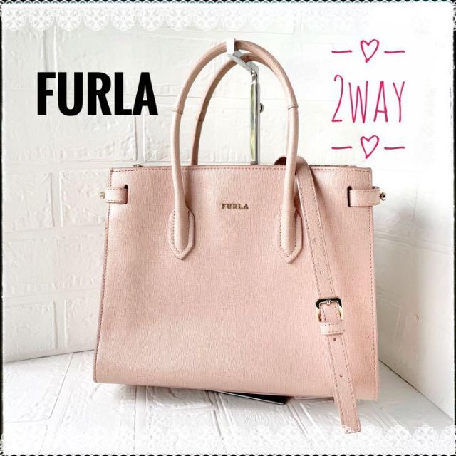 完売品 FURLA フルラ ピン ショルダーバッグ 2way ピンクベージュ