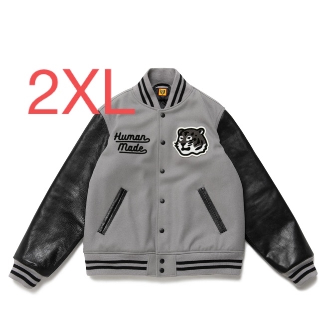 HUMAN MADE VARSITY JACKET "Gray" 2XL