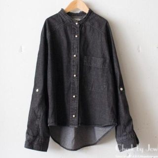 ブランバスク(blanc basque)のBLANC basque ブランバスク パールボタンデニムシャツ ブラック(Gジャン/デニムジャケット)