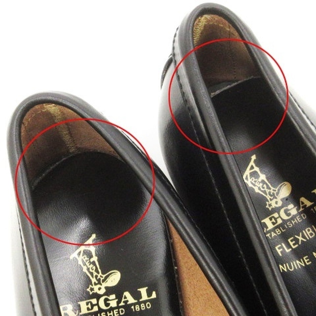 REGAL(リーガル)のリーガル FLEXIBLE コインローファー モカシン 黒 24.5cm レディースの靴/シューズ(ローファー/革靴)の商品写真