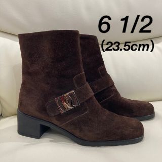 Salvatore Ferragamo - フェラガモ ブーツ 23.5cm ヴァラ ショートブーツ スウェード ブラウン