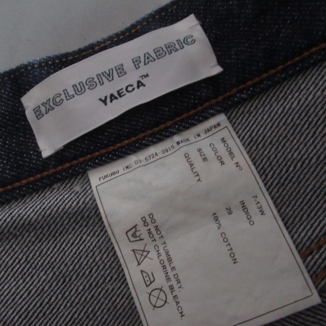 YAECA(ヤエカ)の専用 YAECA テーパード デニム パンツ ジーンズ ヤエカ S相当 紺 メンズのパンツ(デニム/ジーンズ)の商品写真