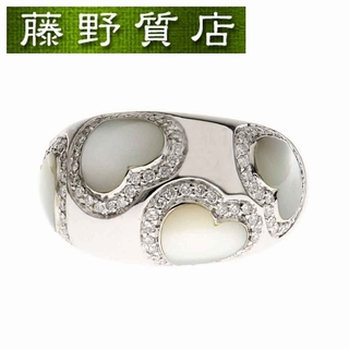 PonteVecchio - （新品仕上げ済）ポンテヴェキオ Ponte Vecchio ハート リング 指輪 約11.5号 K18 WG × ダイヤモンド × シェル 8655