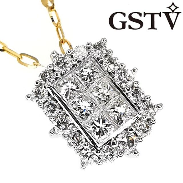 正規店仕入れの K18WGYG GSTV ダイヤモンド 0.38ct ネックレス