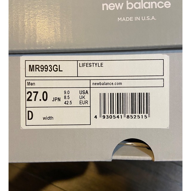 New Balance(ニューバランス)のnew balance ニューバランス　MR993GL 27cm メンズの靴/シューズ(スニーカー)の商品写真