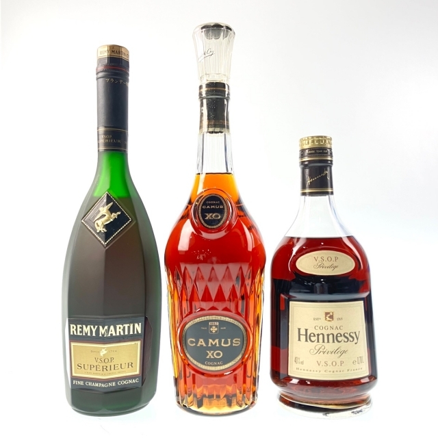 3本 REMY MARTIN CAMUS Hennessy コニャック 700mlバイセルブランデーセット