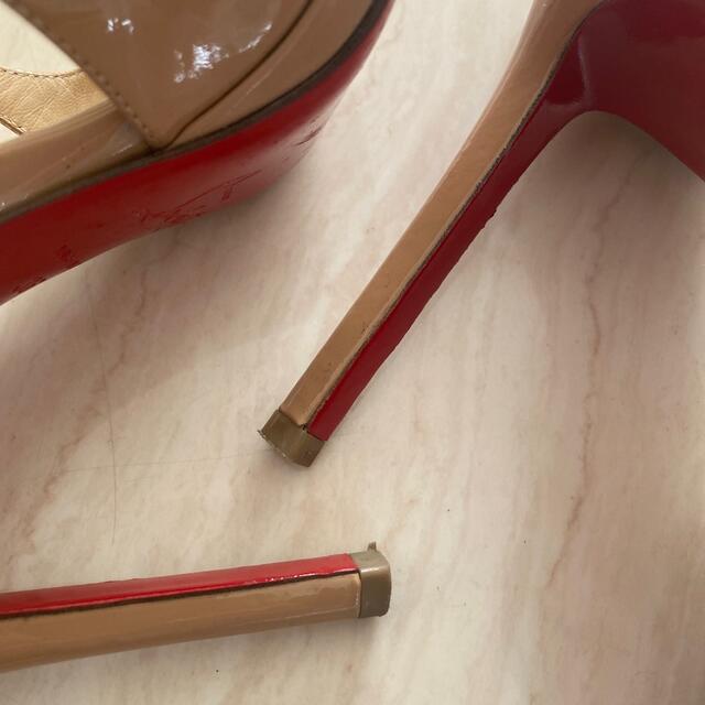 クリスチャンルブタン パンプス ベージュ 36 23cm クロスストラップ クリスチャンルブタン パンプス ベージュ 36 23cm クロスストラップ