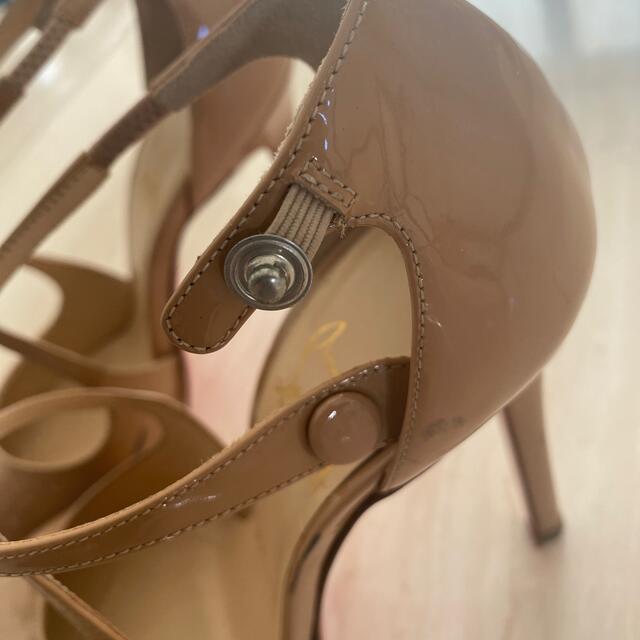 クリスチャンルブタン パンプス ベージュ 36 23cm クロスストラップ