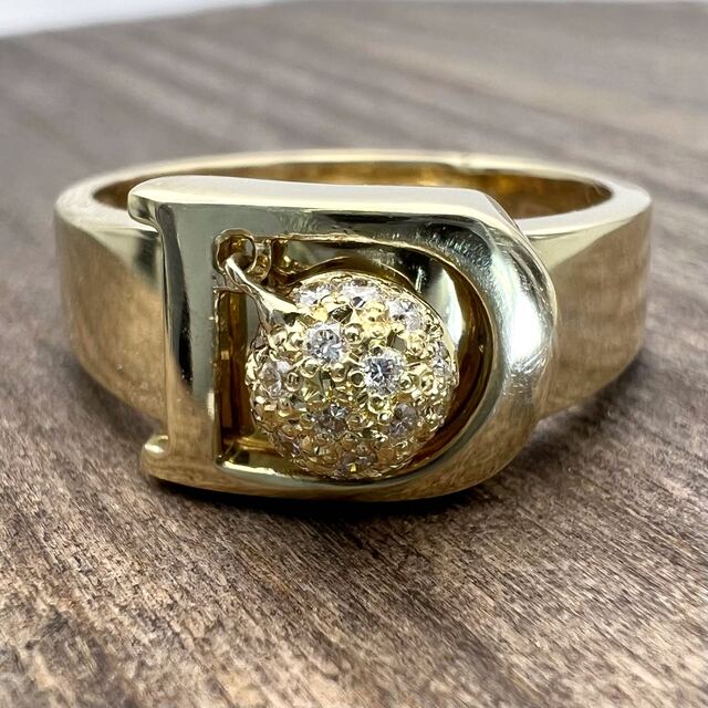 k18 k14 天然 ダイヤモンド 0.12ct ダイヤ Dモチーフ リング レディースのアクセサリー(リング(指輪))の商品写真