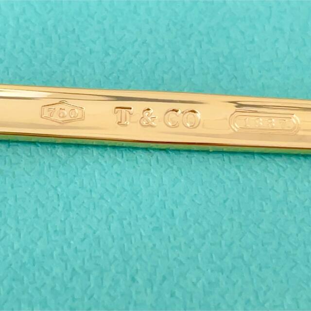 希少美品TIFFANY&Co.ティファニーナロー1837ピアスK18