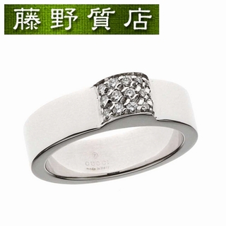 グッチ(Gucci)の(美品) グッチ GUCCI ダイヤ リング 指輪 約10号 K18 WG ホワイトゴールド × ダイヤモンド パヴェダイヤ 8858(リング(指輪))