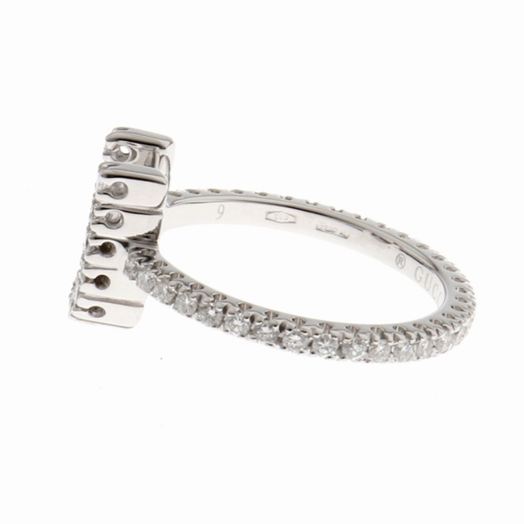 Gucci(グッチ)の(新品仕上げ済) グッチ GUCCI U ダイヤ リング 指輪 約9号 K18 WG ホワイトゴールド × ダイヤモンド フルダイヤ 9004 レディースのアクセサリー(リング(指輪))の商品写真
