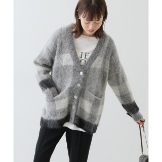SLOBE IENA - 試着のみ♡ SLOBE IENA シャギーモヘアチェックカーディガン