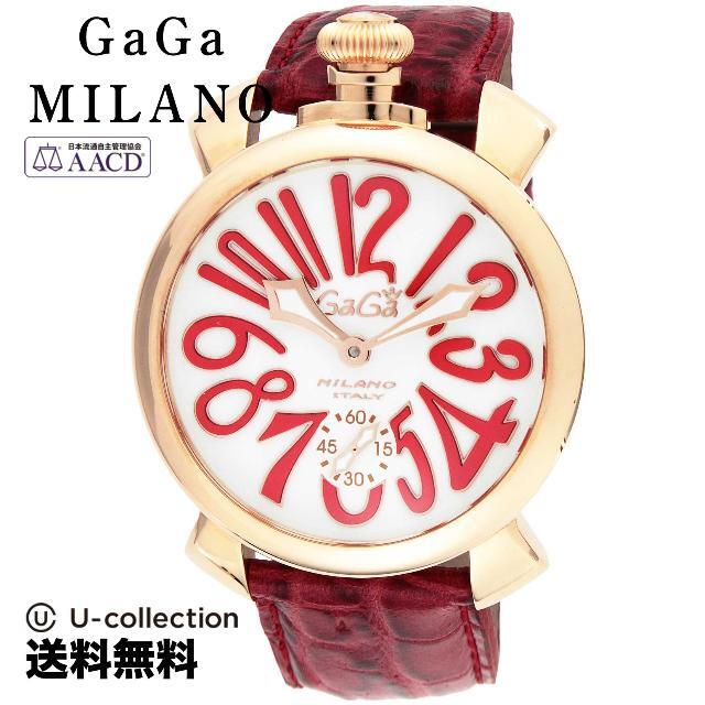 GaGa MILANO(ガガミラノ)のガガミラノ MANUALE 48MM 腕時計 GAG-501110S-RED  2年 レディースのファッション小物(腕時計)の商品写真