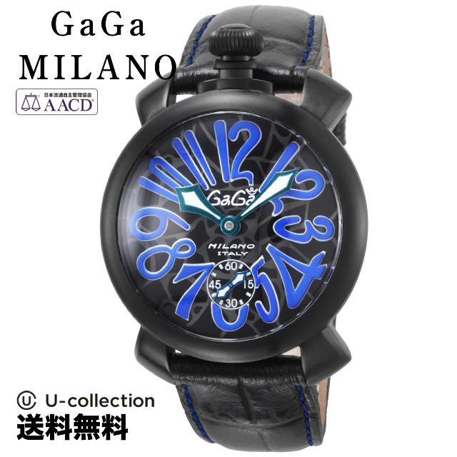 世界的に有名な MILANO GaGa 2年 GAG-5012MOSAICO02S-BLK 腕時計 48MM MANUALE ガガミラノ 腕時計 